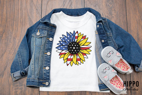 Patriotic Sunflower Bundle | Six 4th of July Sunflower PNG Sublimation Hippo Creations 