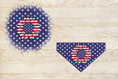 Patriotic sunflower | Patriotic dog bandana Sublimation Svetana Studio 