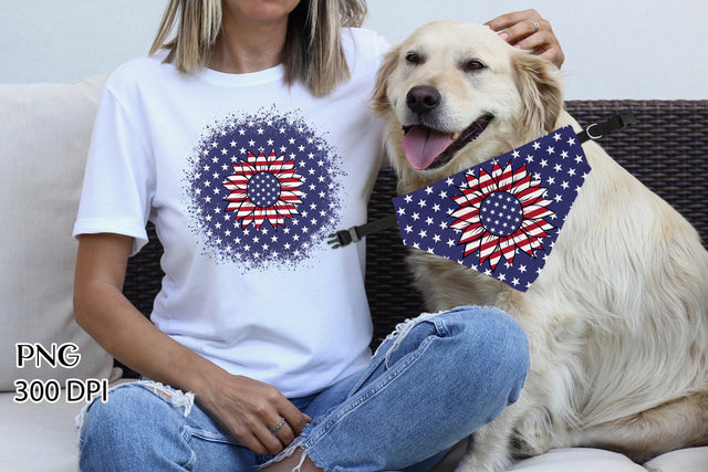 Patriotic sunflower | Patriotic dog bandana Sublimation Svetana Studio 