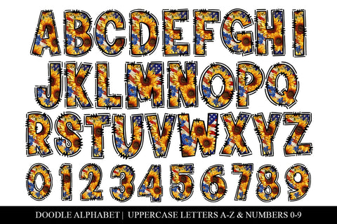 Patriotic Sunflower PNG Letters for 4th July Sublimation Sublimation BijouBay 