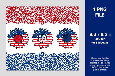 Patriotic sunflower sublimation tumbler, 20 oz skinny tumbler Sublimation KMarinaDesign 