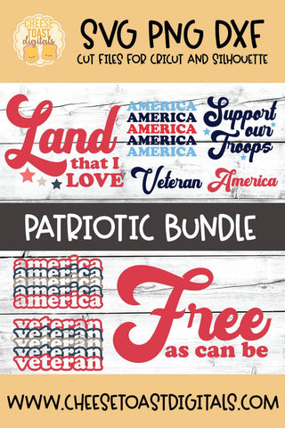 Patriotic SVG Bundle - Fourth of July | Memorial Day SVG Cheese Toast Digitals 
