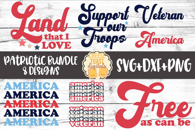 Patriotic SVG Bundle - Fourth of July | Memorial Day SVG Cheese Toast Digitals 