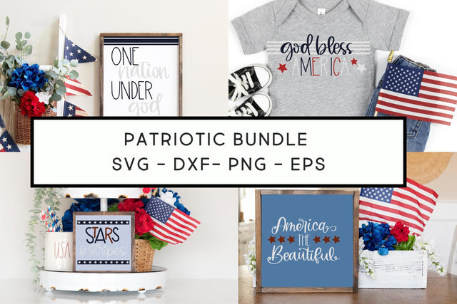 Patriotic SVG Bundle, God Bless America SVG, July 4th Decor SVG Designing Digitals 