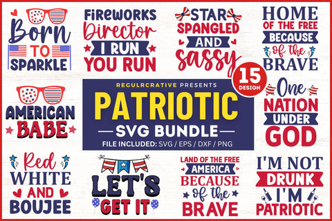 Patriotic svg Bundle SVG Regulrcrative 