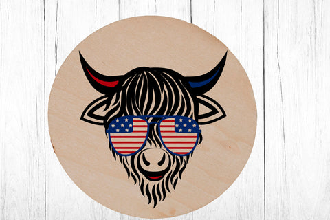 Patriotic SVG. Highland Cow SVG. Farm Animal Silhouette. SVG Samaha Design 