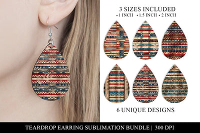 Patriotic Teardrop Earring Bundle, American Flag Sublimation Sublimation BijouBay 