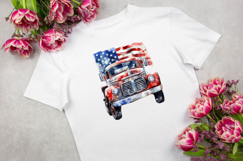 Patriotic Truck Sublimation Clipart Bundle Sublimation Regulrcrative 