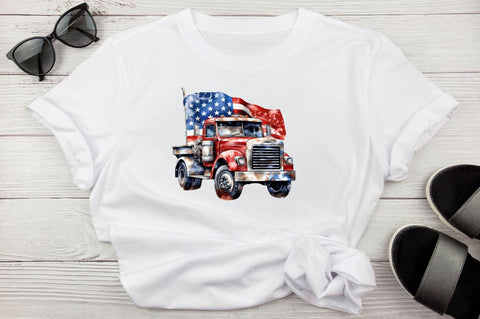 Patriotic Truck Sublimation Clipart Bundle Sublimation Regulrcrative 