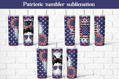 Patriotic tumbler design | Patriotic sunflower Sublimation Svetana Studio 