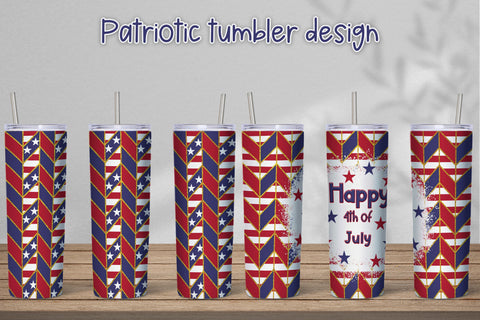 Patriotic tumbler design | Tangram tumbler Sublimation Svetana Studio 