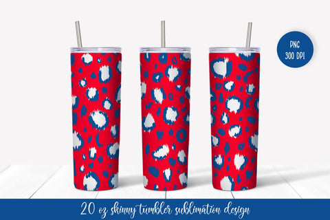 Patriotic Tumbler Wrap Sublimation American Leopard Tumbler Sublimation LaBelezoka 