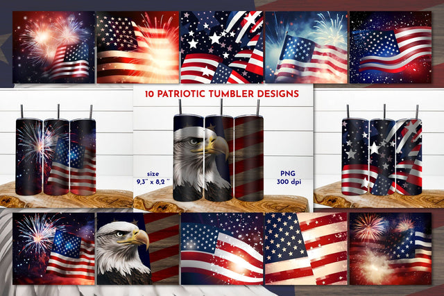 Patriotic tumbler wraps 20 oz, tumbler tamplate. 4th of July Sublimation Angelina Semenova 