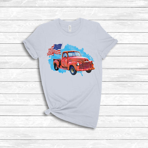 Patriotic Vintage truck with American Flag - Sublimation Design Download Sublimation Twiggy Smalls Crafts 