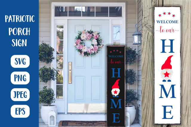 Patriotic Welcome Porch Sign SVG. 4th of July Gnome SVG LaBelezoka 