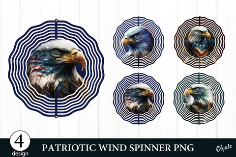 Patriotic Wind Spinner PNG. Eagle Wind Spinner Bundle Sublimation Olga Terlyanskaya 