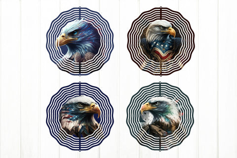 Patriotic Wind Spinner PNG. Eagle Wind Spinner Bundle Sublimation Olga Terlyanskaya 