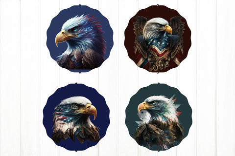 Patriotic Wind Spinner PNG. Eagle Wind Spinner Bundle Sublimation Olga Terlyanskaya 