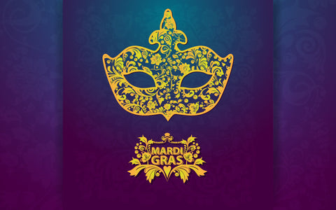 Pattern background with ornate golden mask Mardi Gras Vector illustration SVG naemmiah021 