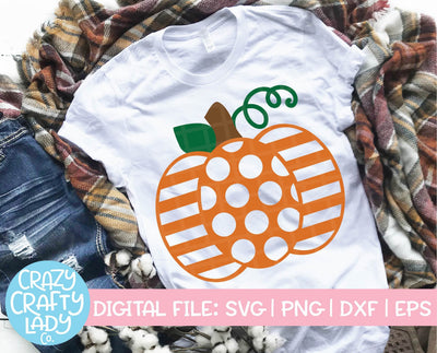 Pattern Pumpkin | Fall SVG Cut File SVG Crazy Crafty Lady Co. 