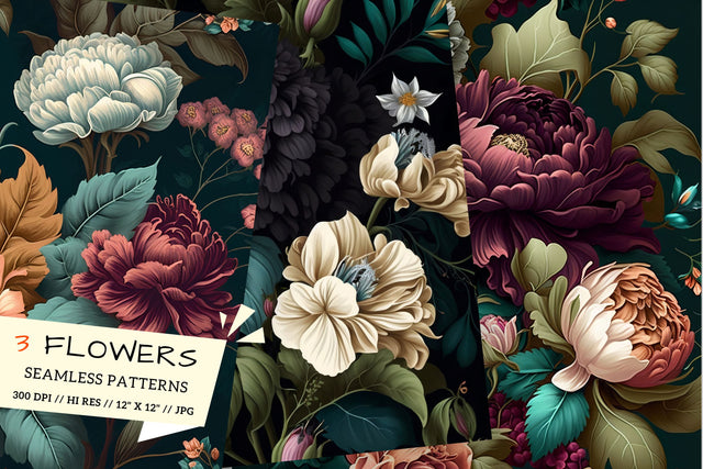 pattern with flowers, seamless background with flowers Digital Pattern FloridPrintables 