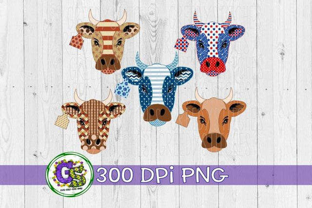 Patterned Cow Bundle-PNG for Sublimation Sublimation Greedy Stitches 