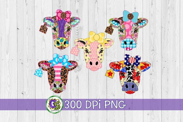 Patterned Cow Bundle-PNG for Sublimation Sublimation Greedy Stitches 