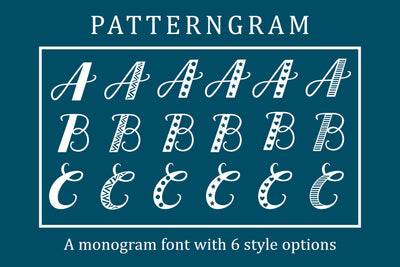 Patterngram- A monogram font with 6 style options Font Stacy's Digital Designs