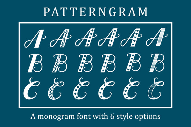 Patterngram- A monogram font with 6 style options Font Stacy's Digital Designs