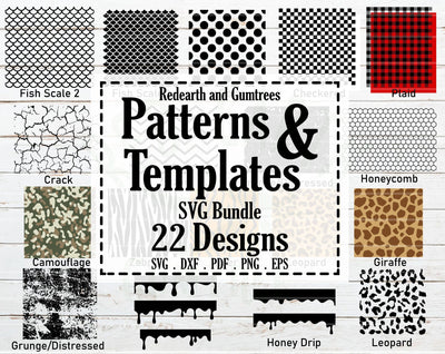 Patterns and stencil templates bundle SVG,plaid,distressed SVG Redearth and gumtrees 