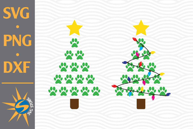 Paw Christmas Tree SVG, PNG, DXF Digital Files Include SVG SVGStoreShop 
