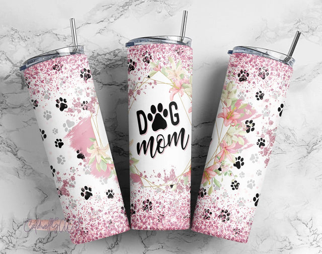 Paw Dog Tumbler, 20oz Skinny Tumbler Sublimation Designs Dog Mom Tumbler PNG Sublimation CaldwellArt 