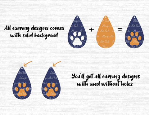 Paw earrings cut files SVG MagicArtLab 