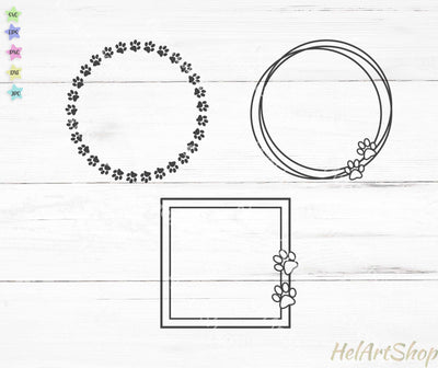 Paw frame svg, Paw monogram svg SVG _HelArtShop_ 