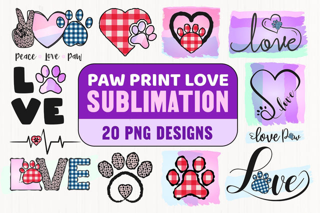 Paw Heart Love PNG Sublimation Bundle SVG futivesvg 