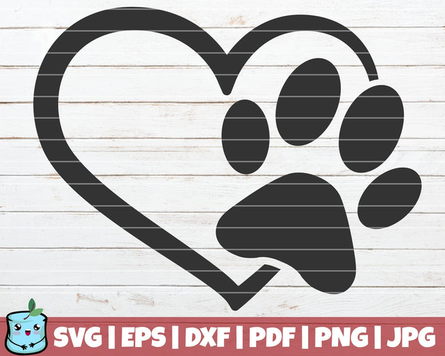 Paw Heart SVG MintyMarshmallows 