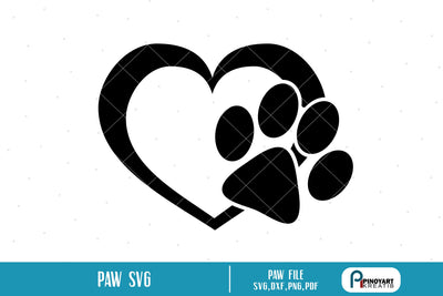 Paw Heart Svg SVG Pinoyart Kreatib 