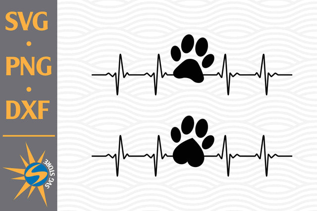 Paw Heartbeat SVG, PNG, DXF Digital Files Include SVG SVGStoreShop 