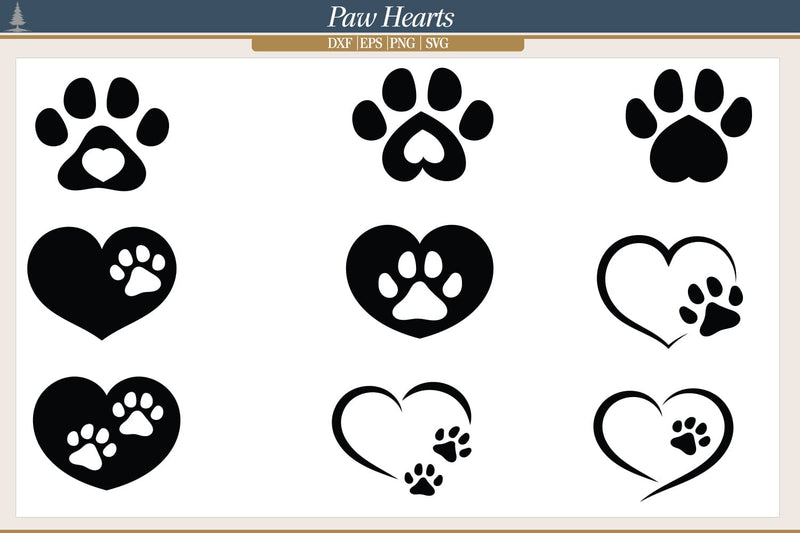 Paw Hearts SVG AfterTenDesign 