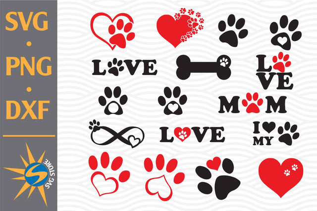Paw, Love Paw SVG, PNG, DXF Digital Files Include SVG SVGStoreShop 