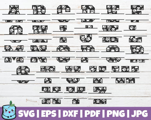 Paw Monogram Alphabet SVG MintyMarshmallows 
