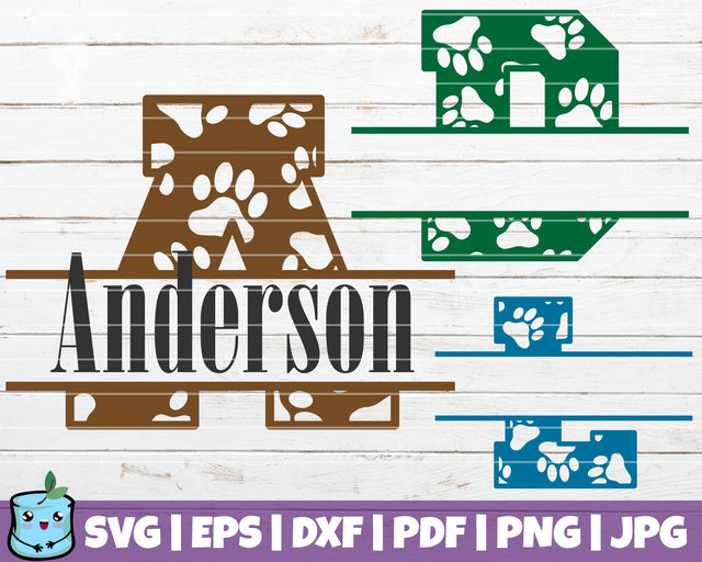 Paw Monogram Alphabet SVG MintyMarshmallows 