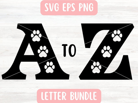 Paw Print Alphabet SVG Bundle for Cricut or Silhouette SVG Apple Grove Designs 