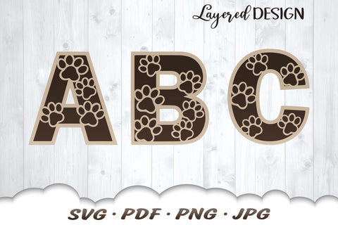 Paw Print Alphabet SVG | Dog Paw Print SVG SVG Cloud9Design 