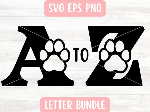 Paw Print Alphabet SVG for Cricut or Silhouette SVG Apple Grove Designs 