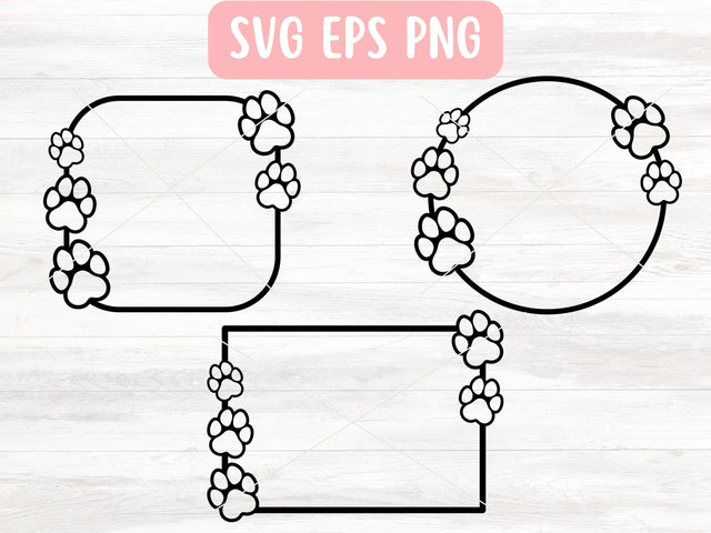Paw Print Border Bundle SVG for Cricut or Silhouette SVG Apple Grove Designs 