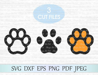 Paw print cut files SVG MagicArtLab 