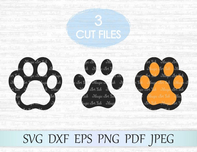 Paw print cut files SVG MagicArtLab 