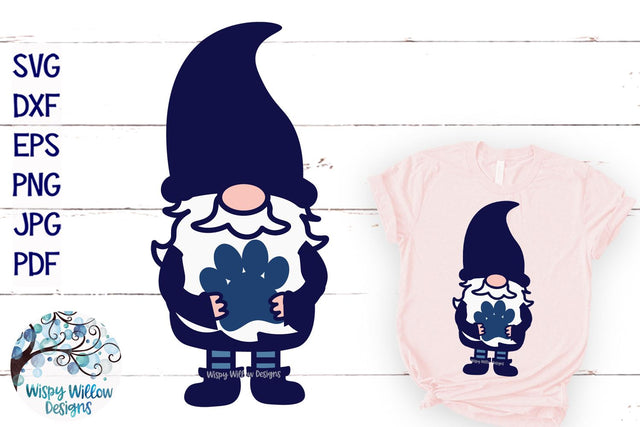 Paw Print Gnome SVG SVG Wispy Willow Designs 