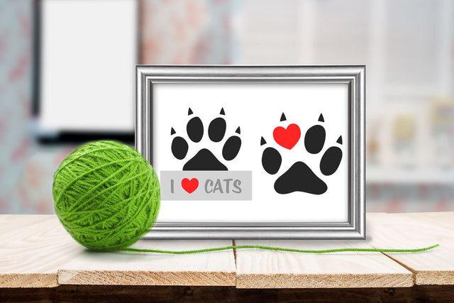 Paw Print Kitty Love Duo SVG SVG Designed by Geeks 